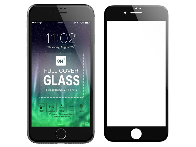 Защитная пленка Devia Full Screen Tempered Glass для Apple iPhone 7 plus (стеклянная, 0.26 мм, черная)