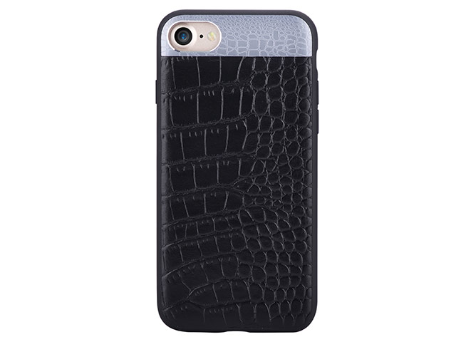 Чехол Comma Croco 2 Leather case для Apple iPhone 7 (черный, кожаный)