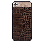 Чехол Comma Croco 2 Leather case для Apple iPhone 7 (коричневый, кожаный)