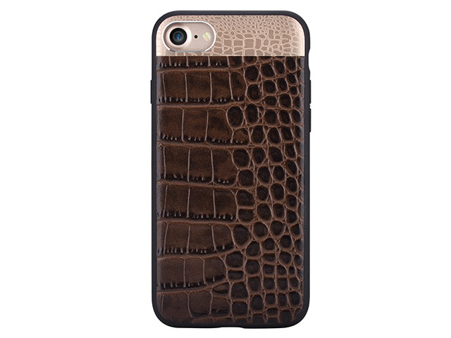 Чехол Comma Croco 2 Leather case для Apple iPhone 7 (коричневый, кожаный)