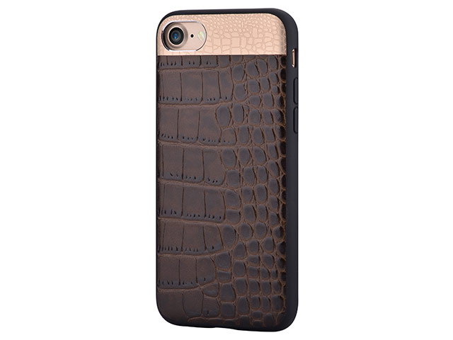 Чехол Comma Croco 2 Leather case для Apple iPhone 7 (коричневый, кожаный)
