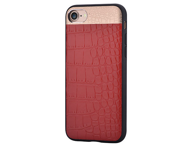 Чехол Comma Croco 2 Leather case для Apple iPhone 7 (красный, кожаный)