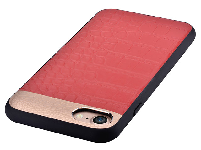 Чехол Comma Croco 2 Leather case для Apple iPhone 7 (красный, кожаный)
