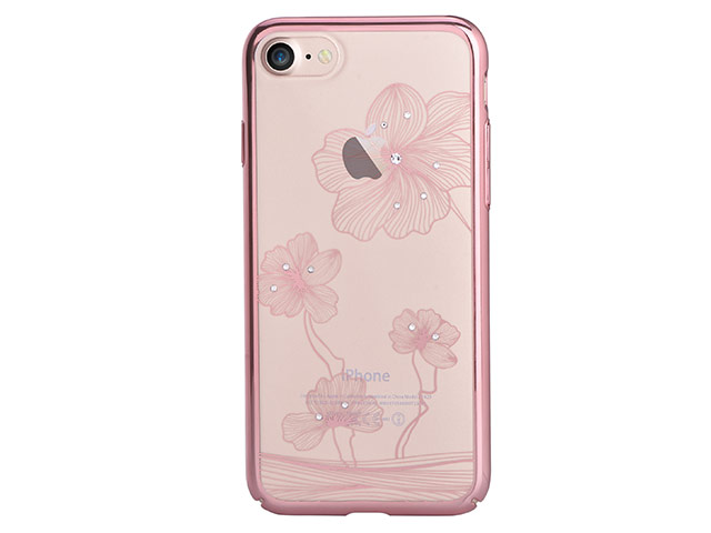 Чехол Comma Crystal Flora 360 для Apple iPhone 7 (розово-золотистый, пластиковый)