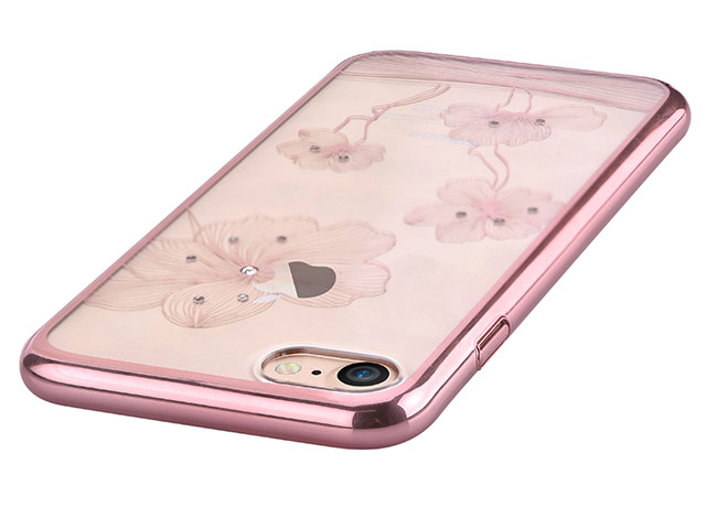 Чехол Comma Crystal Flora 360 для Apple iPhone 7 (розово-золотистый, пластиковый)