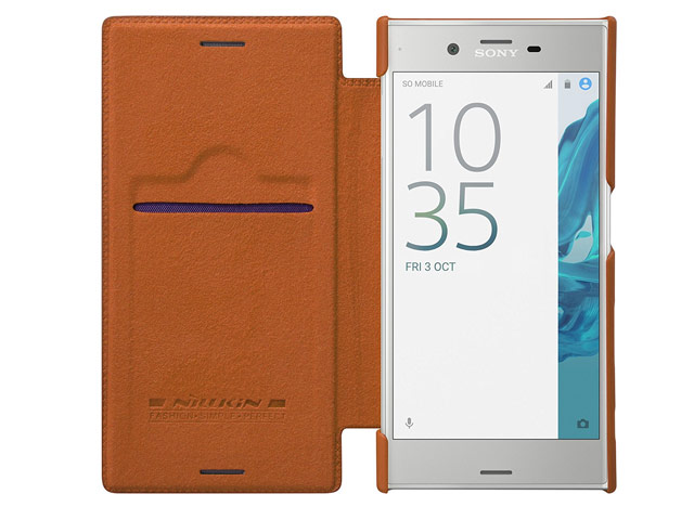 Чехол Nillkin Qin leather case для Sony Xperia XZ (коричневый, кожаный)