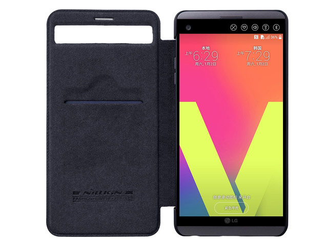 Чехол Nillkin Qin leather case для LG V20 (черный, кожаный)