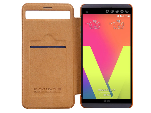 Чехол Nillkin Qin leather case для LG V20 (коричневый, кожаный)