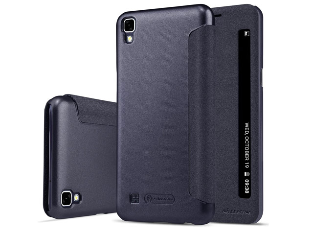 Чехол Nillkin Sparkle Leather Case для LG X power (темно-серый, винилискожа)