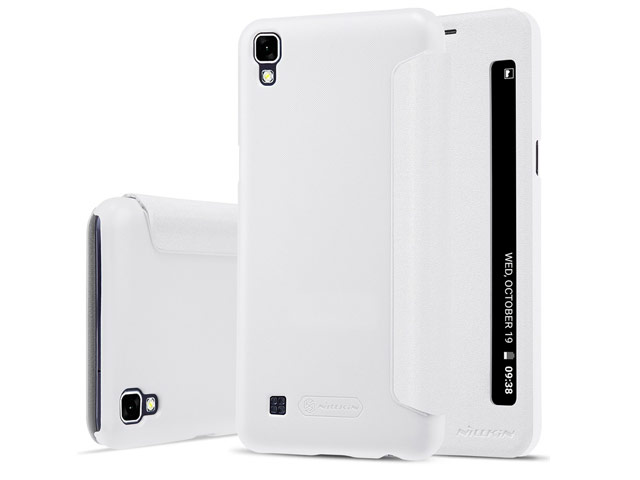 Чехол Nillkin Sparkle Leather Case для LG X power (белый, винилискожа)