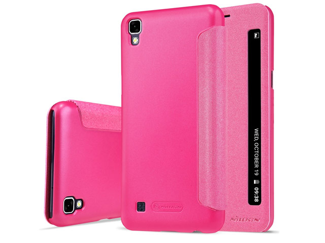 Чехол Nillkin Sparkle Leather Case для LG X power (розовый, винилискожа)