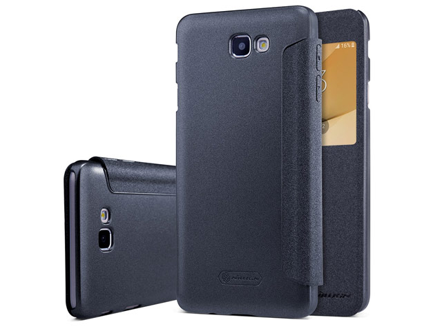Чехол Nillkin Sparkle Leather Case для Samsung Galaxy J7 Prime (темно-серый, винилискожа)