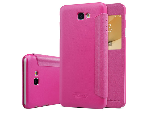 Чехол Nillkin Sparkle Leather Case для Samsung Galaxy J7 Prime (розовый, винилискожа)