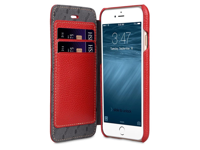 Чехол Melkco Premium Face Cover Book Type для Apple iPhone 7 (красный, кожаный)