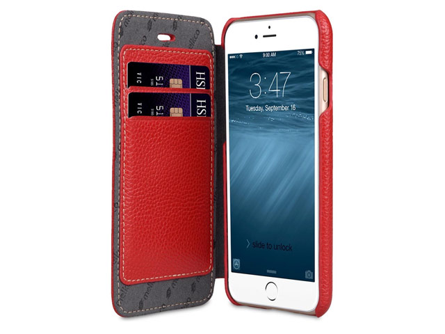 Чехол Melkco Premium Face Cover Book Type для Apple iPhone 7 (красный, кожаный)