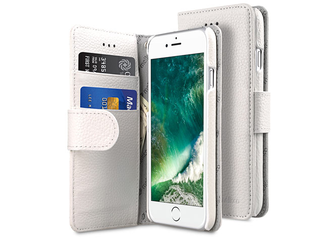 Чехол Melkco Premium Wallet Book Type для Apple iPhone 7 (белый, кожаный)