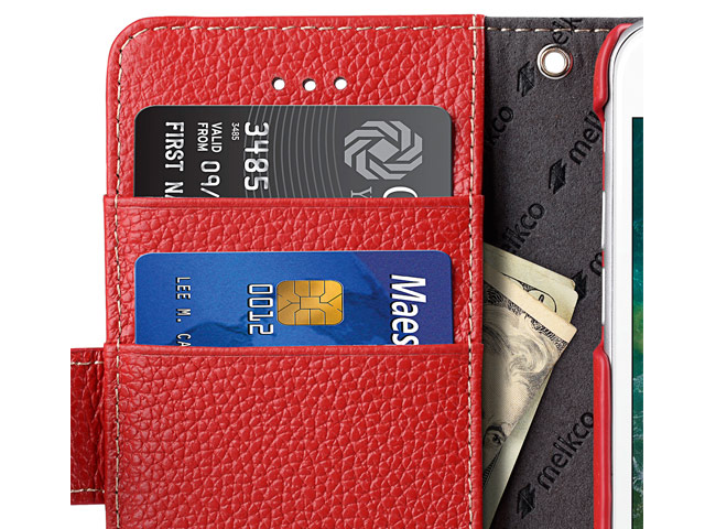 Чехол Melkco Premium Wallet Book Type для Apple iPhone 7 (красный, кожаный)
