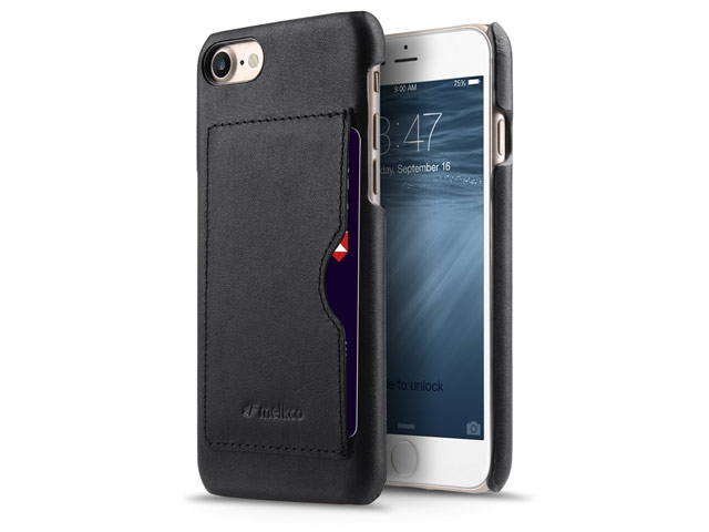 Чехол Melkco Premium Card Slot Snap Cover V1 для Apple iPhone 7 (черный, кожаный)
