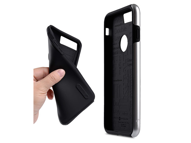 Чехол Melkco Kubalt case для Apple iPhone 7 (серебристый/черный, пластиковый)