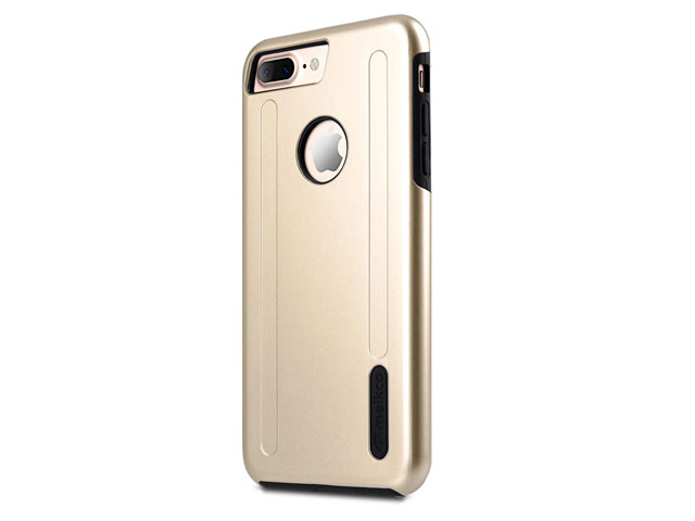 Чехол Melkco Kubalt case для Apple iPhone 7 plus (золотистый/черный, пластиковый)