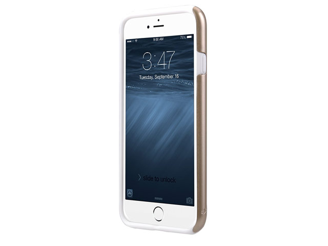 Чехол Melkco Kubalt case для Apple iPhone 7 plus (золотистый/белый, пластиковый)