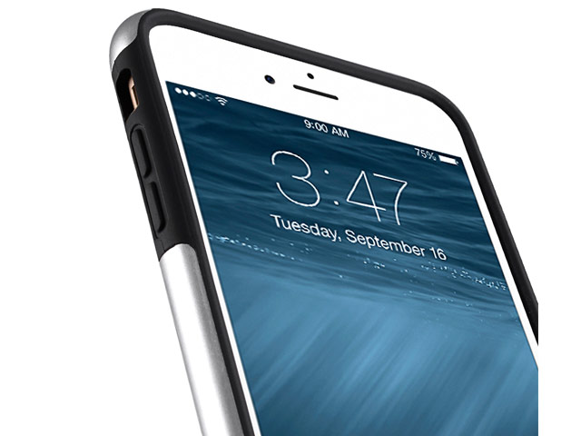 Чехол Melkco Kubalt case для Apple iPhone 7 plus (серебристый/черный, пластиковый)
