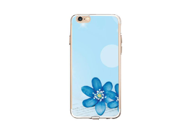 Чехол Azulo Fancy case для Apple iPhone 7 (Blue Flowers, гелевый)