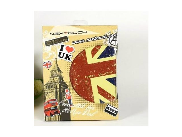 Чехол Nextouch I Love UK для Apple iPad 2/new iPad (с рисунком, кожанный)