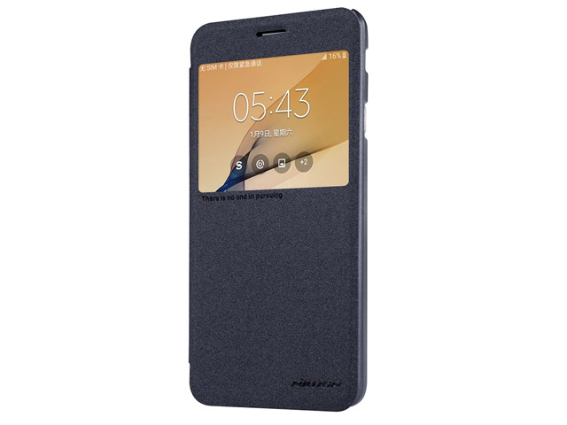 Чехол Nillkin Sparkle Leather Case для Samsung Galaxy J5 Prime (темно-серый, винилискожа)