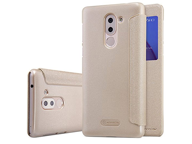 Чехол Nillkin Sparkle Leather Case для Huawei Honor 6X (золотистый, винилискожа)