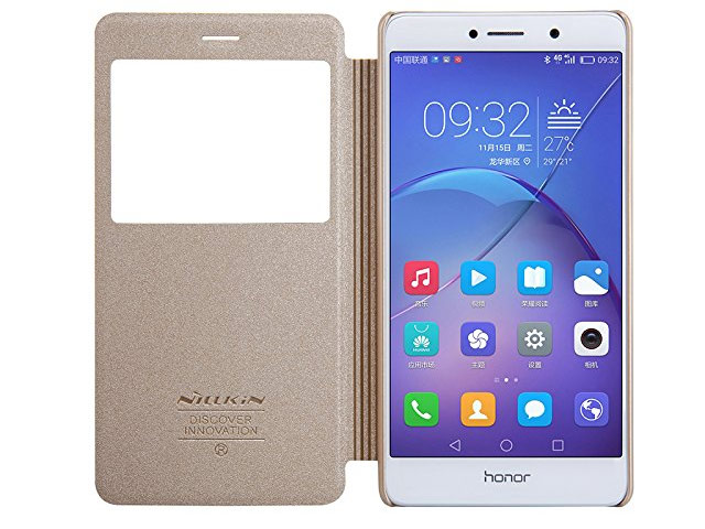 Чехол Nillkin Sparkle Leather Case для Huawei Honor 6X (золотистый, винилискожа)