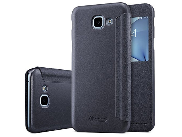 Чехол Nillkin Sparkle Leather Case для Samsung Galaxy A8 2016 (темно-серый, винилискожа)