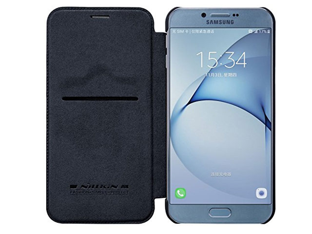 Чехол Nillkin Qin leather case для Samsung Galaxy A8 2016 (черный, кожаный)