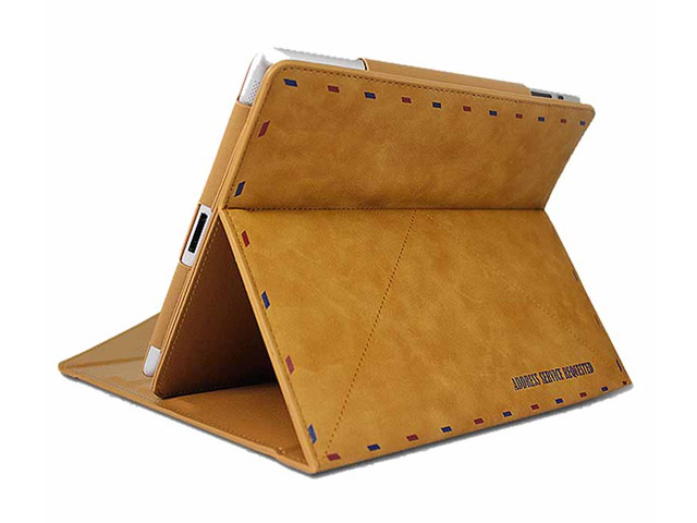Чехол Samdi Postcard Leather Case для Apple iPad 2/new iPad (бежевый, кожанный)