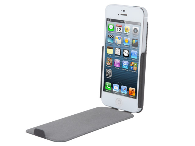 Чехол X-doria Dash Flip Case для Apple iPhone 5 (черный, кожанный)