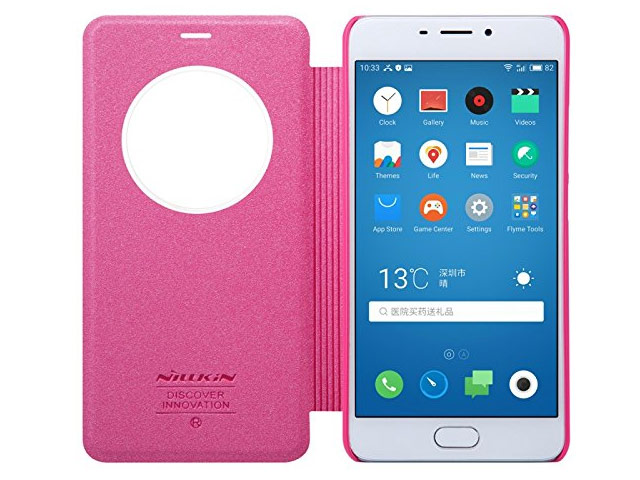 Чехол Nillkin Sparkle Leather Case для Meizu M5 Note (розовый, винилискожа)