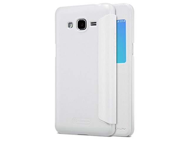 Чехол Nillkin Sparkle Leather Case для Samsung Galaxy J2 Prime (белый, винилискожа)