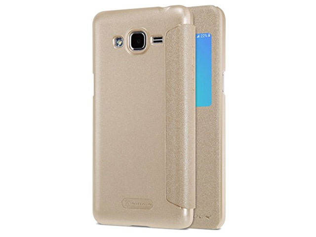 Чехол Nillkin Sparkle Leather Case для Samsung Galaxy J2 Prime (золотистый, винилискожа)