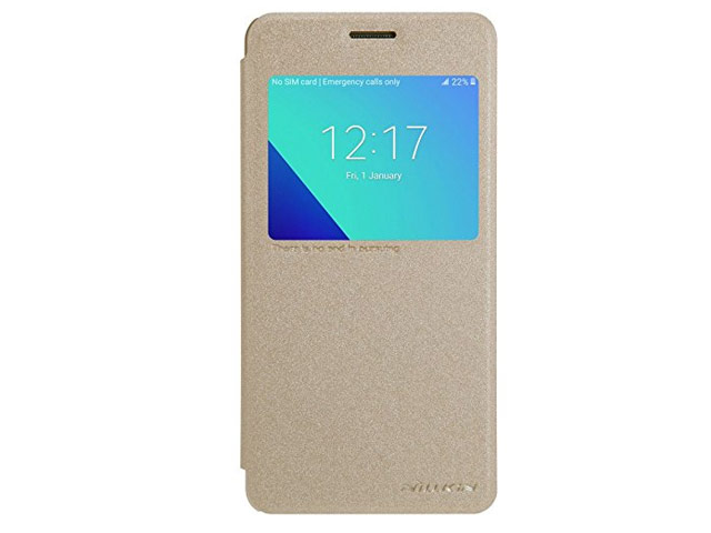 Чехол Nillkin Sparkle Leather Case для Samsung Galaxy J2 Prime (золотистый, винилискожа)