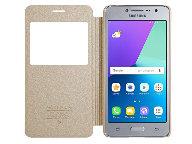Чехол Nillkin Sparkle Leather Case для Samsung Galaxy J2 Prime (золотистый, винилискожа)