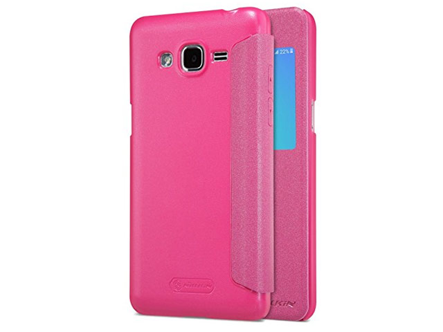 Чехол Nillkin Sparkle Leather Case для Samsung Galaxy J2 Prime (розовый, винилискожа)