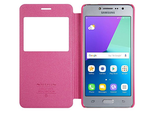 Чехол Nillkin Sparkle Leather Case для Samsung Galaxy J2 Prime (розовый, винилискожа)