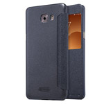 Чехол Nillkin Sparkle Leather Case для Samsung Galaxy C9 pro (темно-серый, винилискожа)