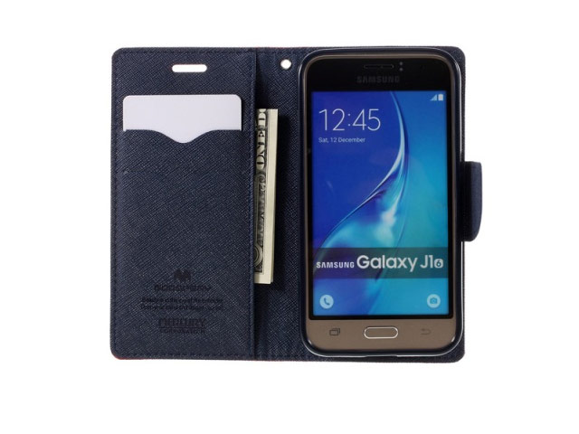 Чехол Mercury Goospery Fancy Diary Case для Samsung Galaxy J1 2016 J120 (красный, винилискожа)