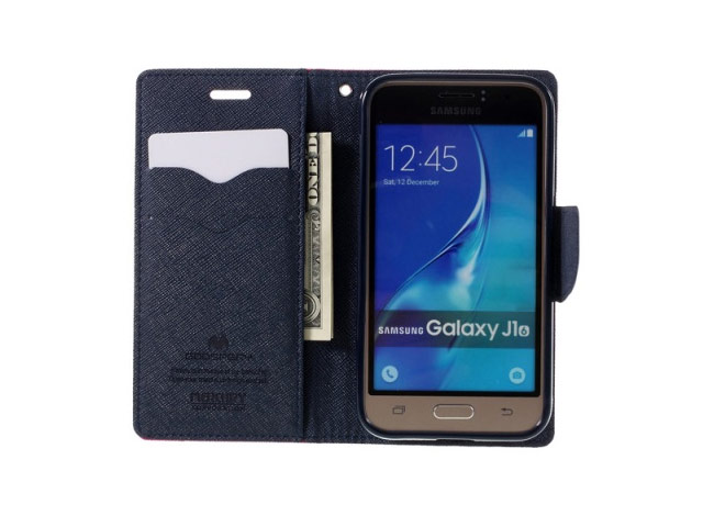 Чехол Mercury Goospery Fancy Diary Case для Samsung Galaxy J1 2016 J120 (малиновый, винилискожа)