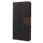 Чехол Mercury Goospery Fancy Diary Case для Sony Xperia Z5 compact (черный/коричневый, винилискожа)