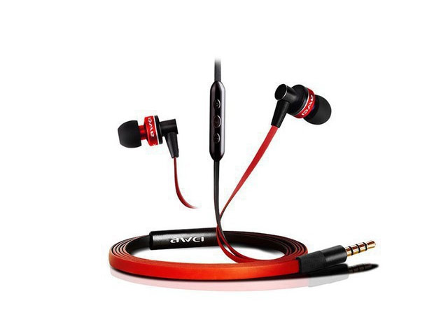 Наушники Awei Smart Earphone (пульт/микрофон) (20-20000 Гц, 11.5 мм) (красные)