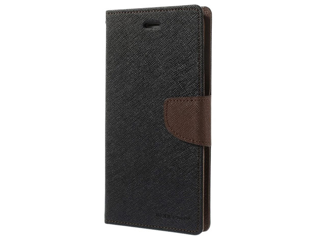 Чехол Mercury Goospery Fancy Diary Case для Xiaomi Redmi Note 3 (черный/коричневый, винилискожа)