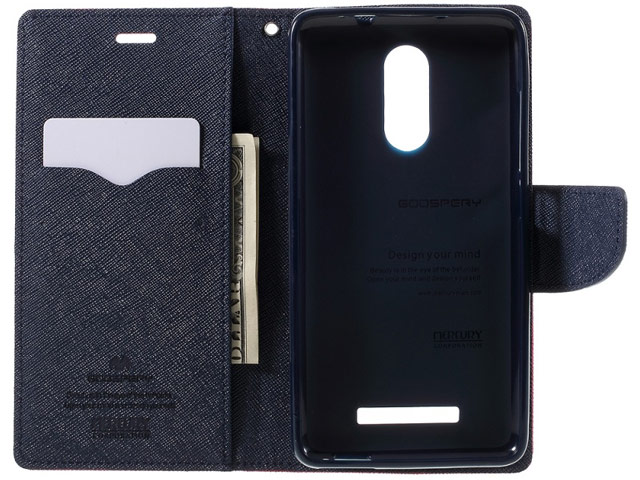 Чехол Mercury Goospery Fancy Diary Case для Xiaomi Redmi Note 3 (черный/коричневый, винилискожа)