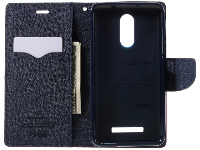 Чехол Mercury Goospery Fancy Diary Case для Xiaomi Redmi Note 3 (красный, винилискожа)